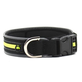 Highly Reflective HEAVY DUTY & STRONG dog Collar With Thickened Security Buckle D-Ring (Medium)