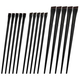 15 Pcs Eyebrow Tint & Angled Eyeliner Brush Set, Ultra Thin Slanted Precision for Eyeliner, Brow Tint & Makeup, Includes Fine Angled, Flat Concealer Brushes, Black
