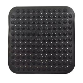 Duschmatte rutschfest 48 x 48 cm, Quadratische Badematte, Antirutschmatte mit Saugnäpfen, Maschinenwaschbar Badewannenmatte, für Dusche und Badewanne,Schwarz