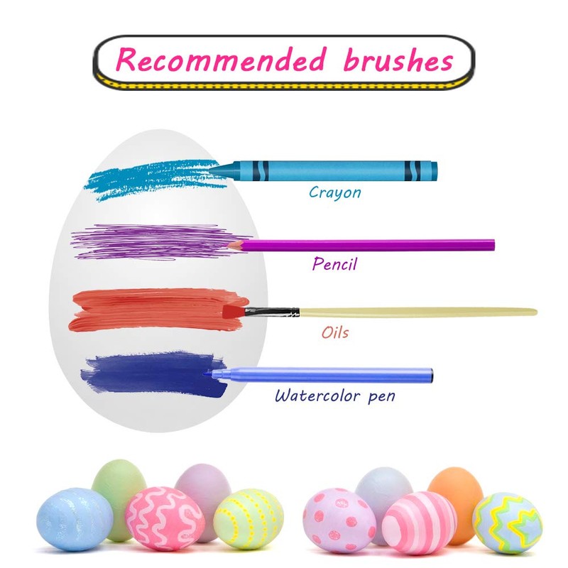 Easter Eggs 24 Pieces, White, 6 cm, Decorative Plastic Eggs