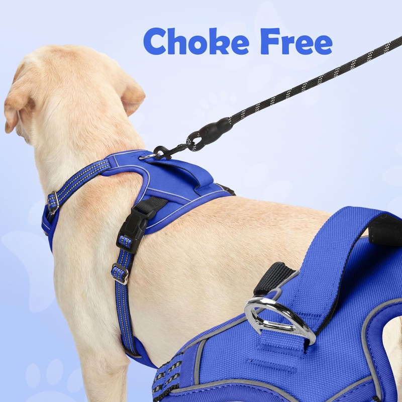 Funfox Dog Harness Medium No Pull, Adjustable 2 Clips Anti-Pull