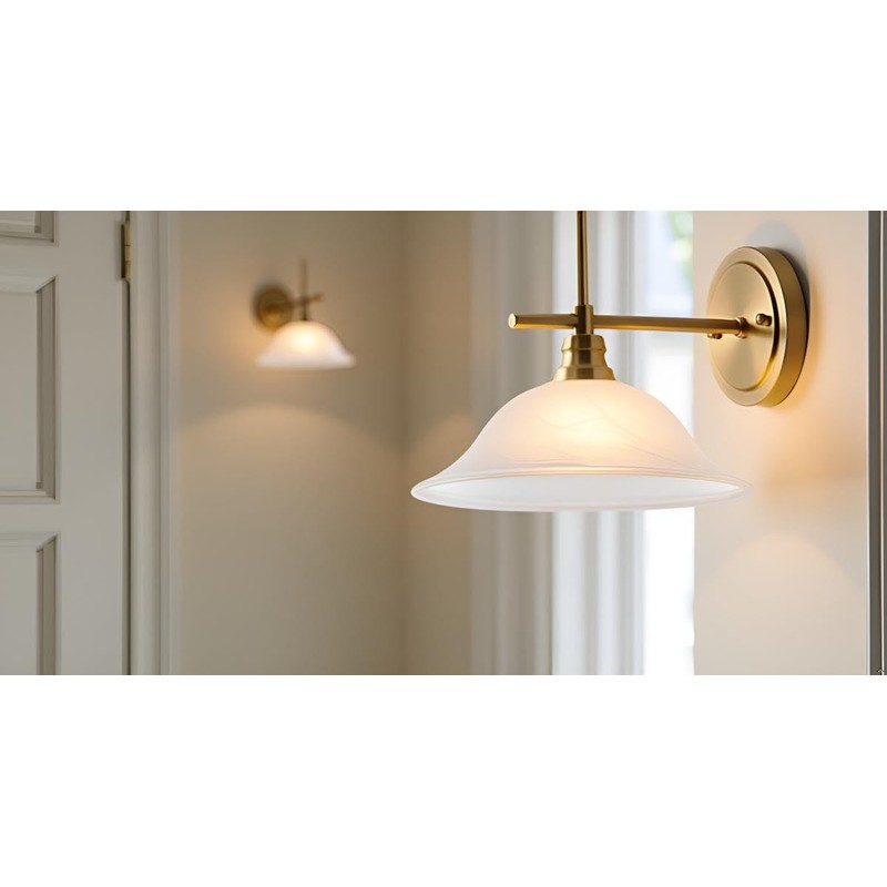Aspen Creative 23140-11A Etched Alabaster Transitional Style Replacement Glass Shade