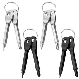 Tyqour 4 Set (8Pcs) Portable Multifunction Keychain Screwdriver Mini Key Shape Travel Kits Outdoor EDC Screwdriver Tool with Key Ring Multitool Flathead Phillips Outdoor Cool Gadgets for Men