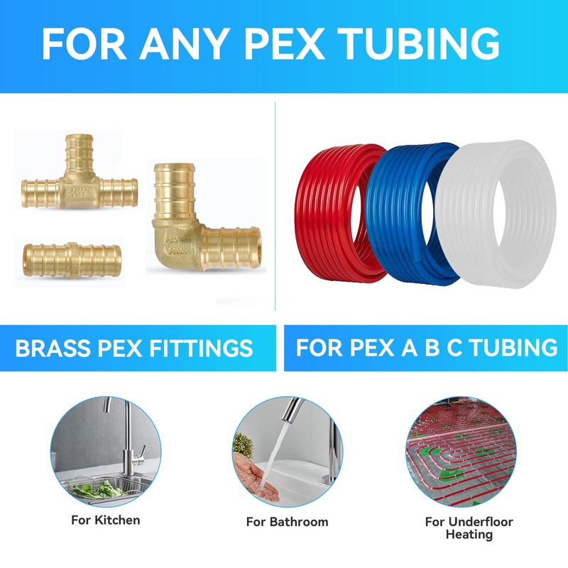 10PACK GUOFIS PEX Crimp Male Elbow Fitting,Pex 1/2"x3/4"MNPT(PEX1807103-10)