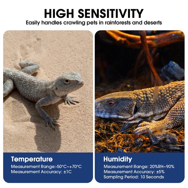 teasteam Digital Thermometer Hygrometer 3 Pack Mini Humidity Meter Reptile