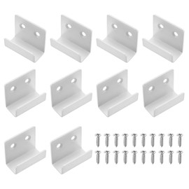 uxcell 10 Pcs Stainless Steel Tile Hanger, Tile Display Wall Hanger Mounting Bracket Wall Mounted Hook Fastener Bracket for Mirrors Picture Frames, White (Inner Width 15mm)