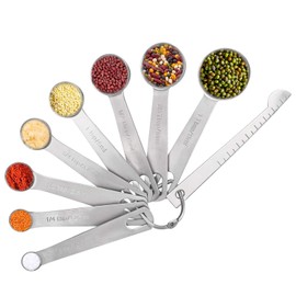 Vicloon Stainless Steel Measuring Spoon Set of 6,with Measuring Rulers for Measuring Dry Liquid Ingredients