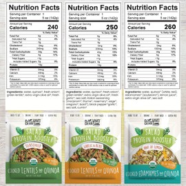 BeanVIVO - Variety 6 Pack Salad Protein Boosters - Seasoned, Garlic & Herbs, Edamame - Delivering a burst of taste and 10g of protein-packed goodness in every pouch 5oz pouches each