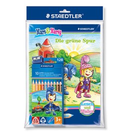 Staedtler Noris Club 128 B3008G Colouring Set with Colouring Pencils and Colouring Book for Boys