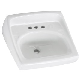 American Standard 0356.015.020 Lucerne Wall-Mount Lavatory Sink with 8-Inch Faucet Spacing, White