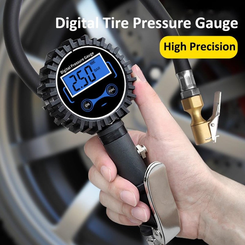 Eacam Digital Tire Pressure Gauge with Inflator, 180 PSI Air