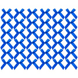 Tupalizy Ribbon Bows Mini Satin Fabric Bows Flowers for DIY Craft Sewing Scrapbooking Wedding Christmas Party Favors Bakery Treat Gift Box Decoration Packaging, 50x50x12mm, 50PCS (Dark Blue)