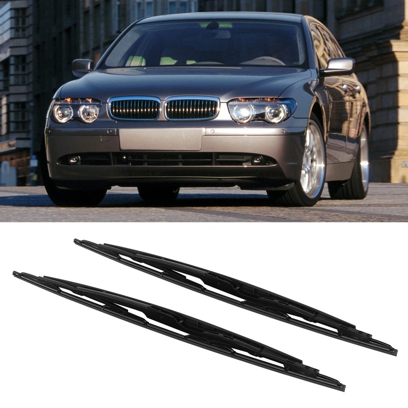 Pair Windshield Wiper Blades Quiet Weatherproof 61610442837 Replacement for E65