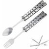 Butterfly Spoon Camping Spoon, Butterfly Fork and Spoon Set, 2