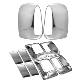 X AUTOHAUX Automotive Exterior Door Handle Covers Rearview Mirror Cover Compatible for Ford F-250/F-350/F-450/F-550 Super Duty 1999-2007 Excursion 2000-2005 Chrome Tone