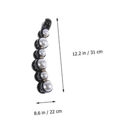 PACKOVE 2pcs Pearl Decor Banana Hair Clips Claw Clasp for Women Non Slip Vertical Ponytail Holders in Stylish Hair Accessory for Daily Wear and Parties