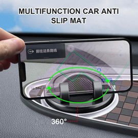 Dszemie Car Anti Slip Mat Phone Holder, Multifunction Anti-Skid Pad, Rotatable Car Stand Non Slip Dashboard Mount Mat With Temporary Parking Number, Cars Accessories Interior Gadgets