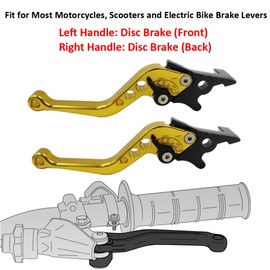 MOCNT 1 Pair Motorcycle Brake Levers 22 mm Motorcycle Clutch Lever Adjustable CNC Aluminium Brake Lever Double Disc Brake Clutch Handlebar Clutch Brake Lever Gold