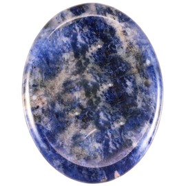 mookaitedecor 2pcs 4.5cm Natural Sodalite Crystal Thumb Worry Stones for Stress Anxiety Relief, Oval Semi Precious Stones, Pocket Stones Quartz Healing Crystal Gift for Reiki Chakra Balancing