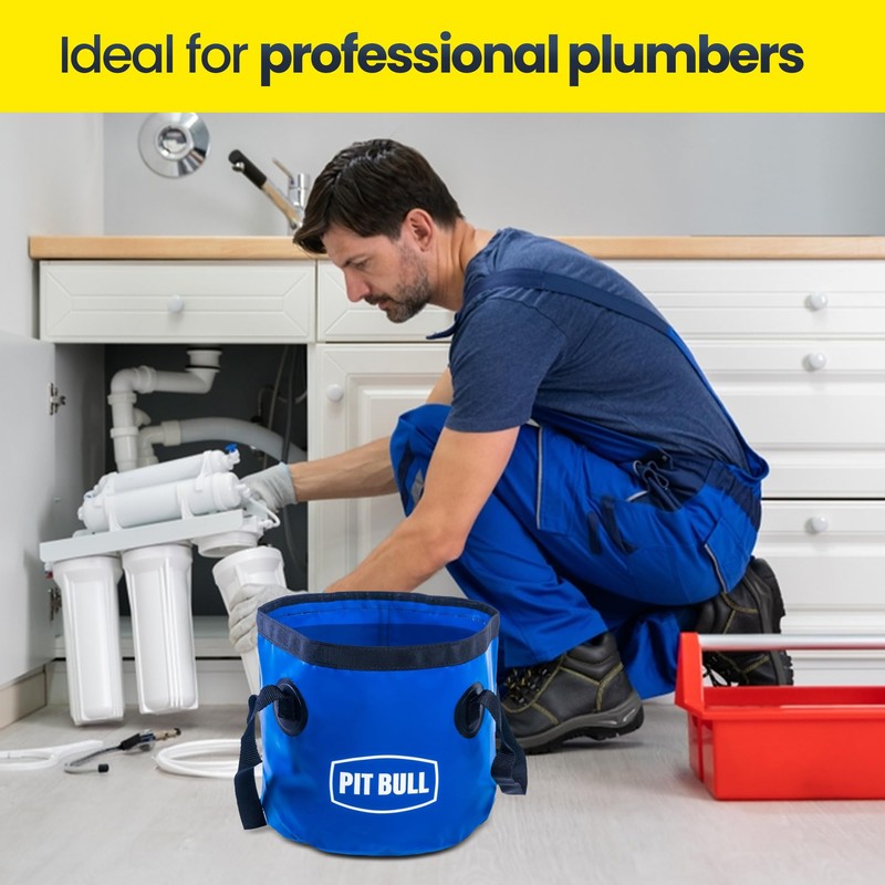 Pit Bull 11 Litre Folding Bucket Plumbers Tools Folding Bucket