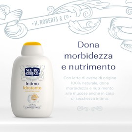 Neutro Roberts, Detergente Intimo Idratante, Detergente per l'Igiene Intima con Latte d'Avena, 100% Naturale - Ottimo per Proteggere il tuo Intimo, Per Donne e Bambini - Flacone da 200 ml