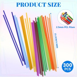 3D Pen Filament PCL Set, 220 Pieces Refill Packs, 2.5 mm, 22 Colours, 3D Doodler Pens Accessories (A)