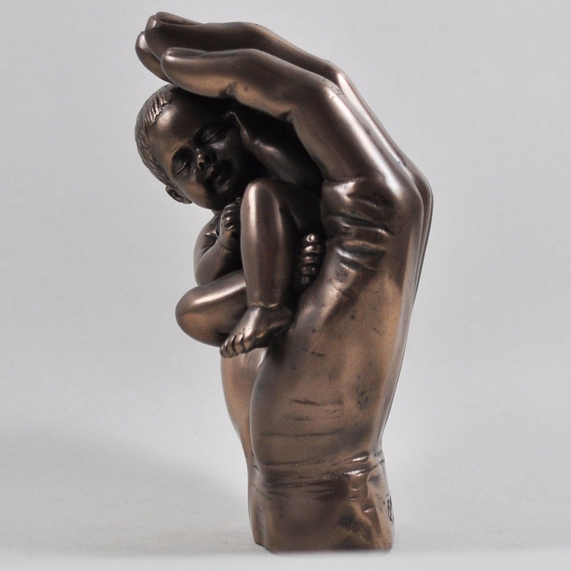 Fiesta Studios A Little Handful, Cold Cast Bronze Baby Sculpture
