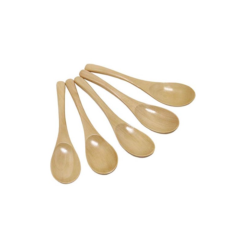 White House Wooden Bowl Spoons, Set of 5, Length 162mm
