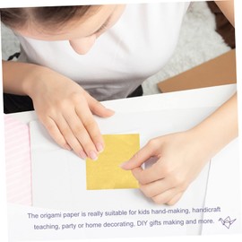 Garneck 100 Sheets Golden Origami Paper 10 x 10 cm - Single-sided Glittering Folding Paper for Creative Craft Projects - Crafts and Paper Cranes High-Quality Origami Paper