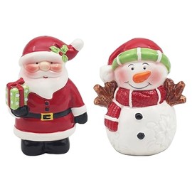 Christmas Salt and Pepper Set Novelty Cruet Set - Santa and Snowman 0849