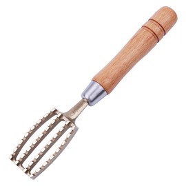 Pojedehy Fish Scale Scraper Fish Scale Brush Scraper to Remove Fish Scales Solid Wood Brass Fish Scale Brush Scraper