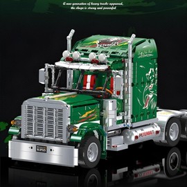 JUCYJULY Sports Car Building Block Set, 2105 PCS Peterbilt 389 Tractor Truck Model Building kits, MOC Car Building Bricks, Construction Vehicles Toy Gift for Kid Adult