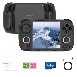 RG CubeXX Retro Handheld Gaming Console with 3.95-inch IPS Screen RGB Lighting 64G TF Card Linux System and 3800mAh Battery Supports 5G WiFi Bluetooth 4.2 Black