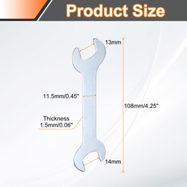 sourcing map 5pcs Double Open End Thin Wrenches 13mm x 14mm Metric Super Thin Small Flat Head Wrench Galvanizing Open Ended Spanner for Automotive Repair Furniture Assembly