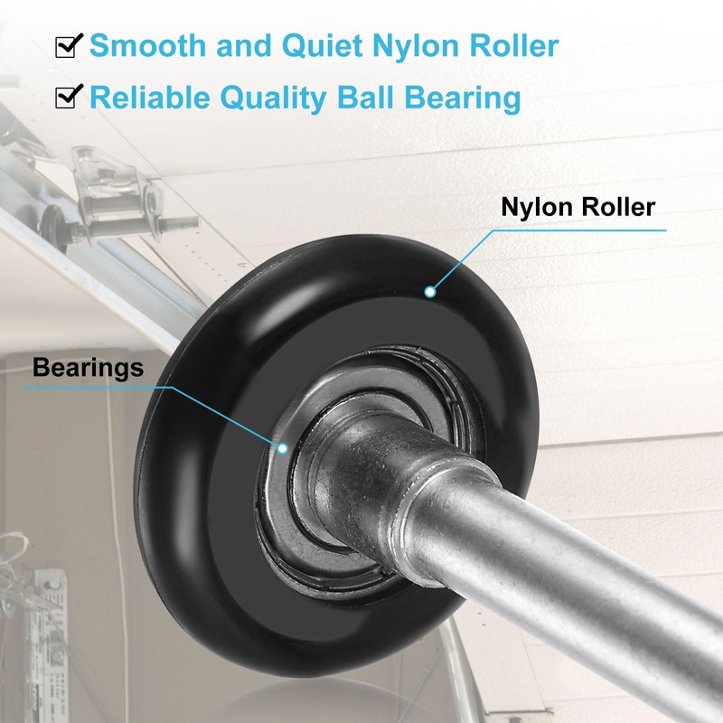 sourcing map 2pcs 1.8" Nylon Garage Door Rollers for 2"