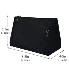 Aosbos Premium Small Makeup Bag, Compact Cosmetic Pouch, Travel-Size Make UP Case for Women, Black