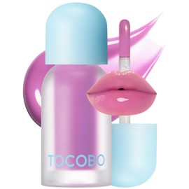 TOCOBO Juicy Berry Plumping Lip Oil 17 Berry Milk – Korean Vegan Hydrating Lip Oil with Plant Oils for High Shine Gloss - Non Sticky Formula for All Skin Tones, 0.12 fl.oz.