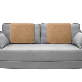 Frienda 2 Pieces Recliner Headrest Covers Sofa Headrest Protector Sherpa for Recliner Chair Couch Furniture Non Slip for Living Room(Camel)