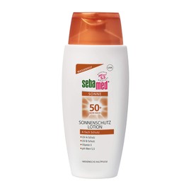 Sebamed Sun protection lotion with sun protection factor 50+, daily waterproof sun protection with pH value 5.5, for the body, made in Germany, without microplastic, 150 ml