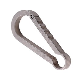 SENEISE EDC Key Chain, Locking Carabiner 1PCS Titanium Alloy Mini Lightweight Key Holder for Outdoor Travel Tool(36mm Length Silver)