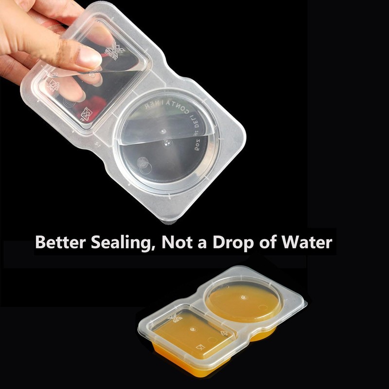 12Sets Reusable Snack Pack Containers, Double Compartment Snack Containers with