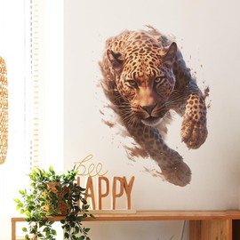 RoyoLam Running Leopard Wall Decals Removable Animal Vinyl Stickers for Nursery Living Room and Gym Jungle Theme Decor Peel and Stick Wall Art