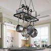 TICKCACY 33” Black Pot Rack Hanging, Metal Pan Rack Hanging