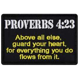 EmbTao Tactical Proverbs 4:23 Patch Badge Morale Applique Embroidered Fastener Hook & Loop Emblem