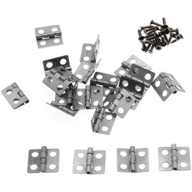 OZXNO Mini Retro Metal Hinges 30 Pcs Antique Jewelry Box Hinges with Screws for Gift Case Dollhouse Cabinet DIY Model(13 x 12 mm, Silver)