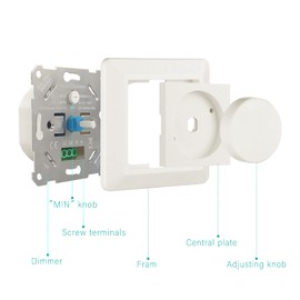 Aroidful LED Dimmer 230 V, Trailing Edge Dimmer 5-200 W Light Switch Dimmable 220-240 V Dimmer Switch for Dimmable LED Lamps, Compatible with Incandescent and Halogen Lamps, with Memory Function