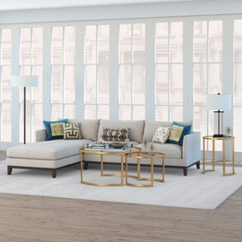 Mitera Round Nested Coffee Table in Blackened Bronze