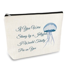 Funny Best Friends Friendship Gifts Jellyfish Lover Gifts Makeup Bag Cosmetic Bag for Women Christmas Graduation Birthday Gifts for Friend Bestie BFF Sister Gifts True Friends Gifts Travel Pouch
