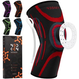 NeDKeN Knee Brace - Knee Brace with Joint Stabilization, Meniscus - Orthosis, Knee Support, Orthopaedic Knee Protection for Patella & Osteoarthritis, Sports & Rehabilitation Bandages (Red, M)
