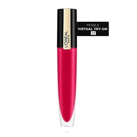 L'Oréal Paris Makeup Rouge Signature - Pinta labios de larga duración acabado mate, ultraligero, ultracómodo, color de pigmento alto, aplicador para f